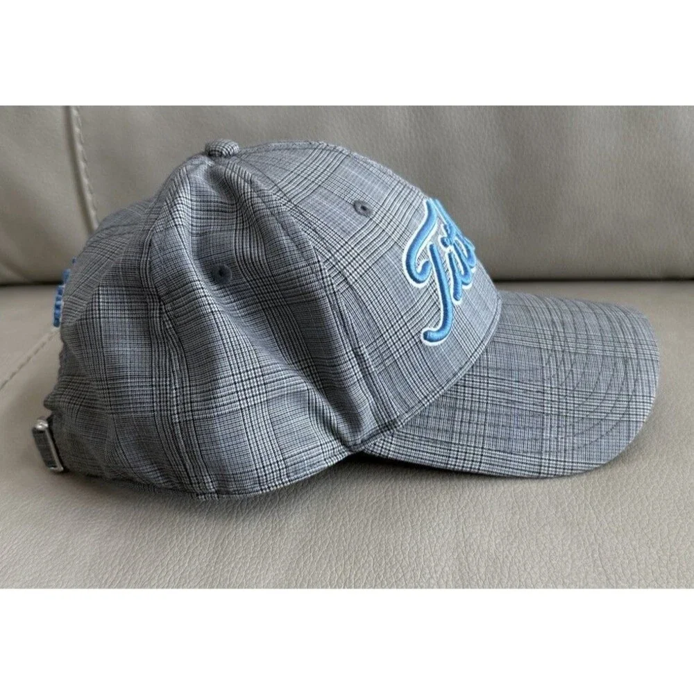 Titleist Golf Hat Glen plaid Embroidered Gray Adjustable Wool Blend EUC